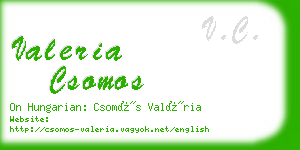 valeria csomos business card